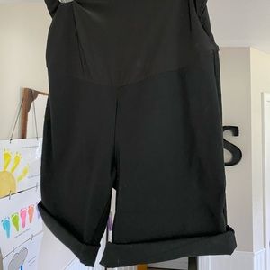 Black Maternity Shorts with Waist Band